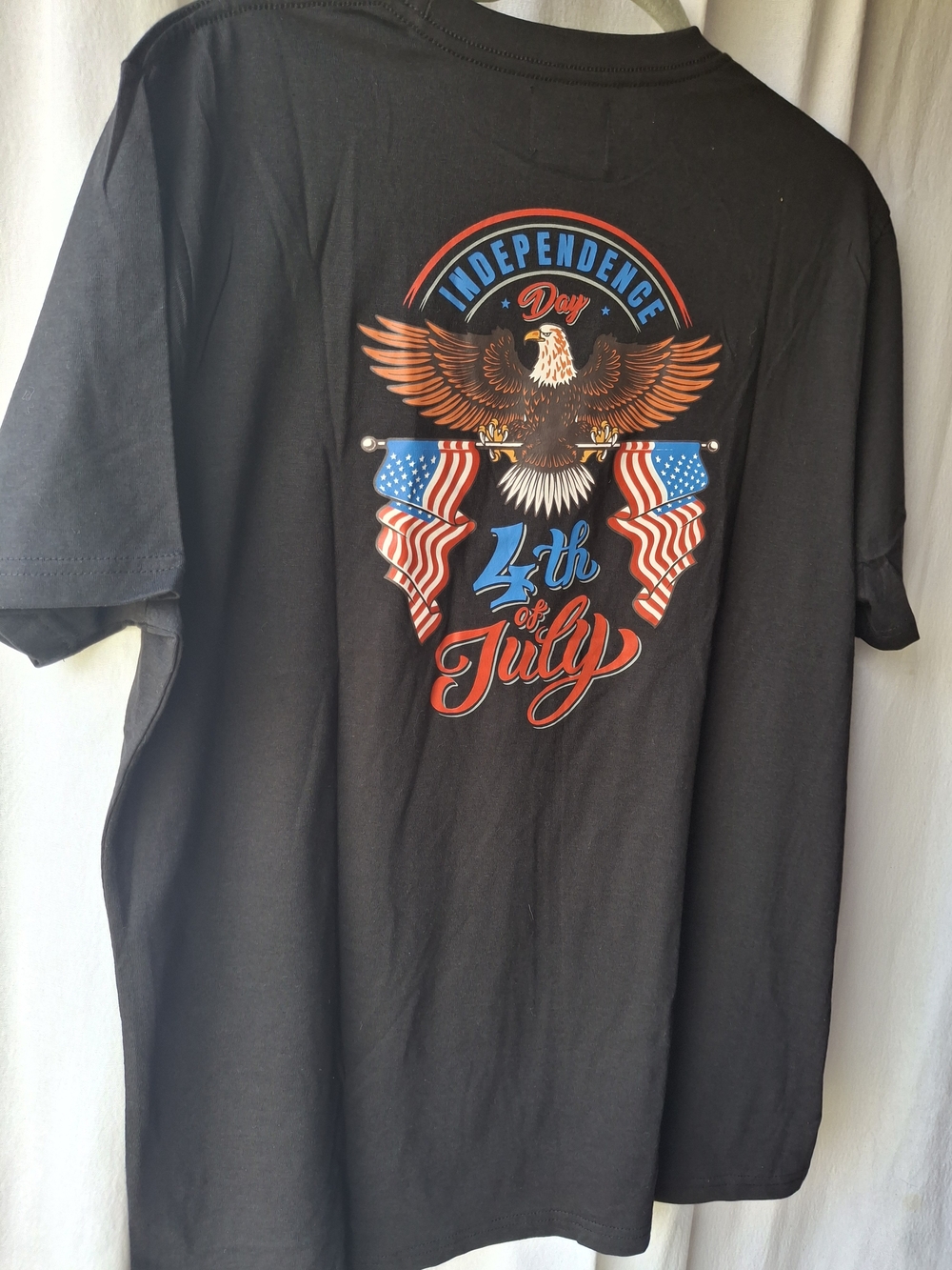 Men's Black 4th of July Eagle Graphic Tee 100% Cotton